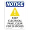Signmission OSHA Sign, 10" H, Rigid Plastic, Keep Electrical Panel Sign With Symbol, Portrait, V-13802 OS-NS-P-710-V-13802 - alternate 1